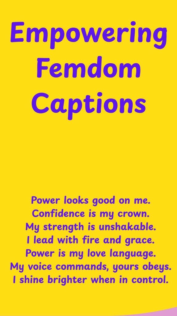 Empowering Femdom Captions