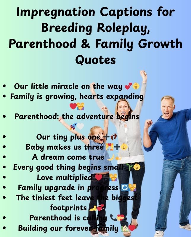 Impregnation Captions for Breeding Roleplay, Parenthood & Family Growth Quotes