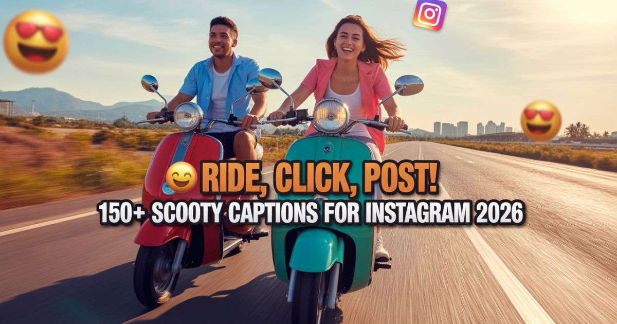🔥 Ride, Click, Post! 150+ Best Scooty Captions for Instagram 2026