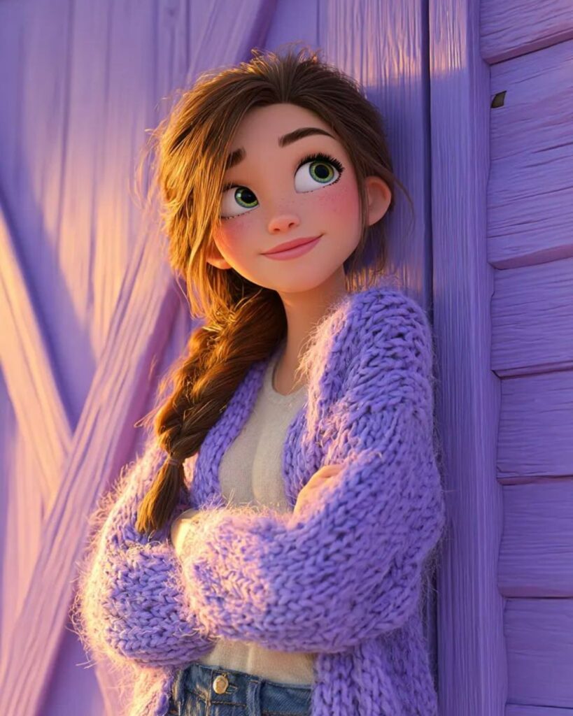 Stylish cartoon girl dp